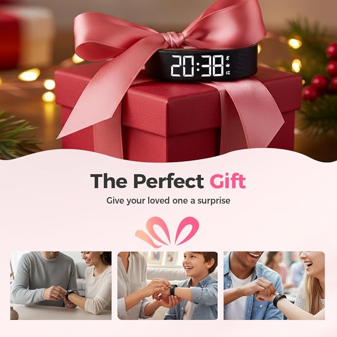 Vibrating Alarm Clock Watch, 2026 New Wristband, Rechargeable Silent Alarm for Deep Sleepers, LED Display Vibrating Alarm Watch for Elderly