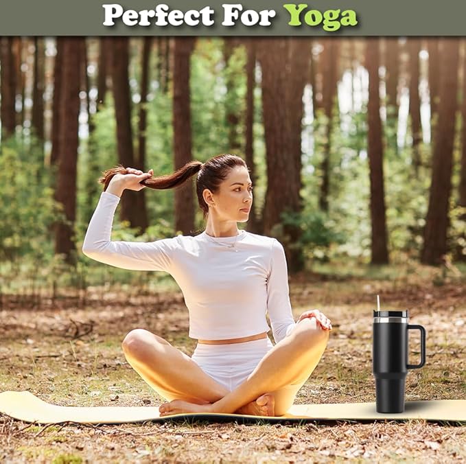 H&F Clicks Insulated Tumbler, Stainless Steel Tumbler with Leakproof Lid for Water, Coffee or Iced Tea. Cup Holder Compatible for Travel, BPA-Free Water Bottle, Vacuum Insulated Tumbler. (Black)