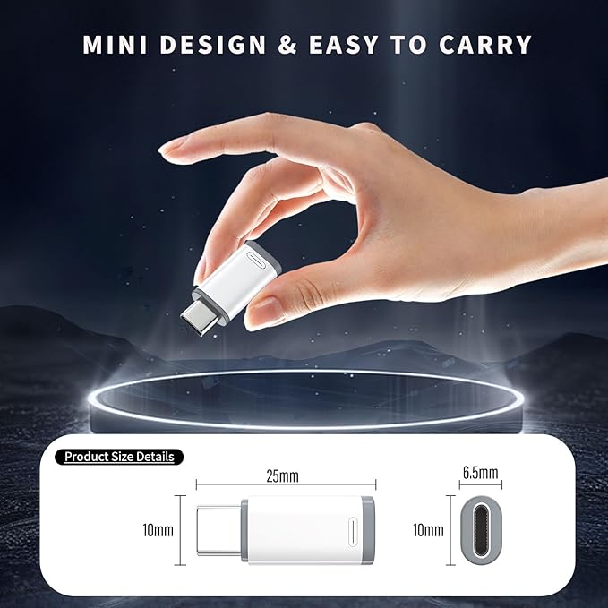 4 Pack Lightning to USB C Charge Adapter for iPhone 15/16/17 Pro Max/Plus S24 Support Charging & Data Transfer,Type C Charger Connector Cable-NOT Support Audio/OTG/Headphone/Earbud/Apple -Pencil