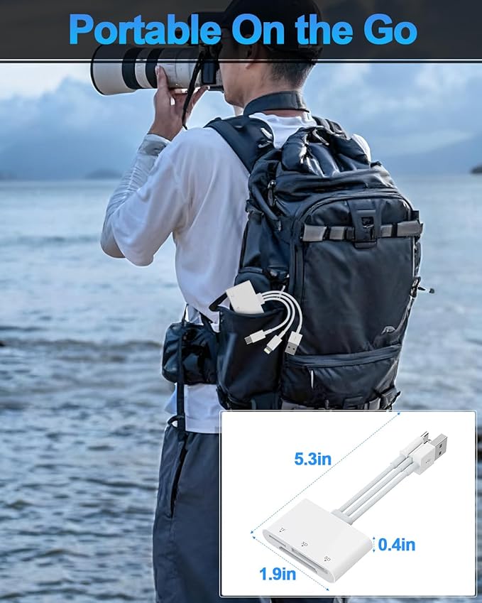 XD Card Reader, SD Memory Card Reader for iPhone, Lightning+USB A+USB C to SD/TF/XD Picture Card Reader 3 in 1 Digital Camera Adapter for iPhone 17/16/15/14/iPad/PC/Android Multi iPhone Reader