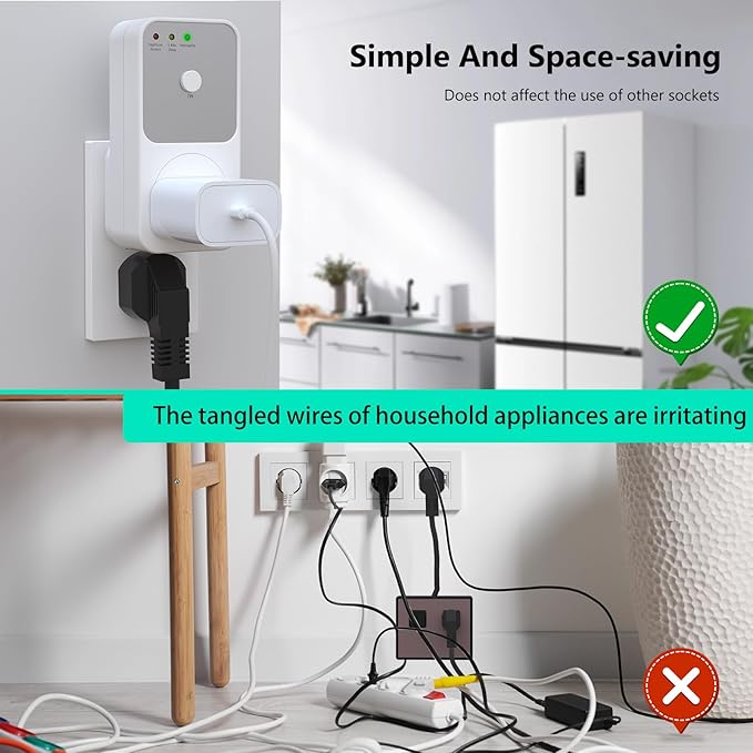 BSEED Single Outlet Surge Protector for Refrigerator, TV, PC & Home Appliance - Wall Voltage Protector with Ground & Protected Light Indicators, 120V, 15A, 4 Pack