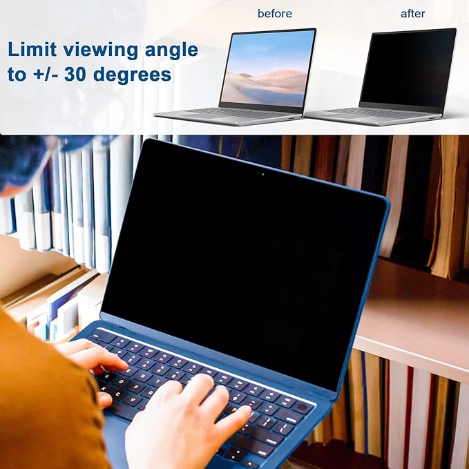 IPROKKO Laptop Privacy Screen 13.3 Inch for HP Dell Acer Asus Lenovo Thinkpad Envy Xps, 16:10 Aspect Removable 13in Anti Blue Light Glare Privacy Filter Shield, Anti Spy Computer Monitor Security