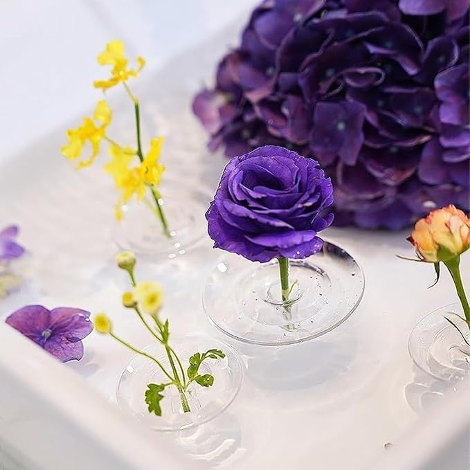 2025 Creative Floating Flower Arrangement Holder, Clear Acrylic Floral Bowl Stem Holder, DIY Floating Centerpiece Bouquet Holders, PVC Flower Float for Weddings, Parties & Fish Tanks (10, S)