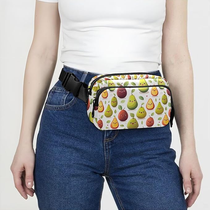 Cute Avocados Fanny Pack for Women Men Water Resistant Fashion Waist Packs with Adjustable Strap Belt Bag for Travel Workout Jogging Hiking 21219737