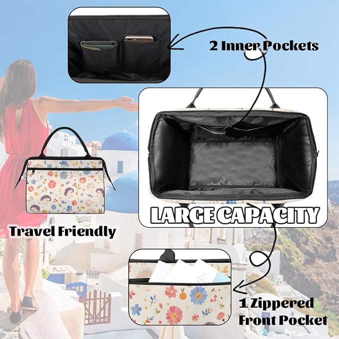 Hedgehog Overnight Weekender Bag for Women Men Travel Duffel Bags Waterproof Luggage Carry on Sports Yoga Gym Bag