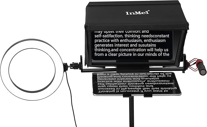 TX12 Teleprompter with Remote App Control, 13inch Metal Teleprompter,Compatible with iPad, Smartphone, DSLR Camera,Collapsible with Carry Case,Easy to Assemble