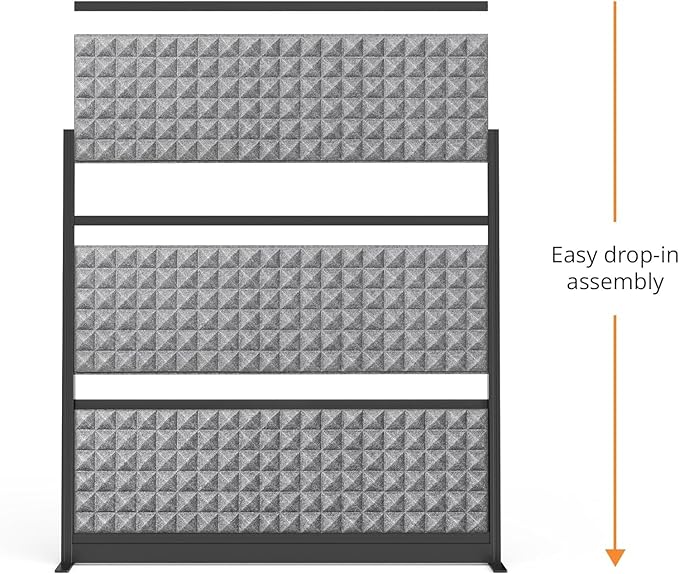 Stand Up Desk Store Studio Modular Wall and Sound Absorbing Room Divider | Sound Dampening Acoustic Panels for Office Cubicle | Noise Reduction and Noise Canceling Office Partition (70'' x 70'')