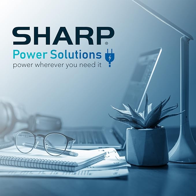 SHARP Surge Protector Power Strip - 6 Widely Spaced Outlets with 4 USB Fast Charge USB Charging Ports (3 USB-A and 1 USB Type-C), Flat Wall-Hugger Plug and 6 ft. Braided Cord, White (Pack of 2)