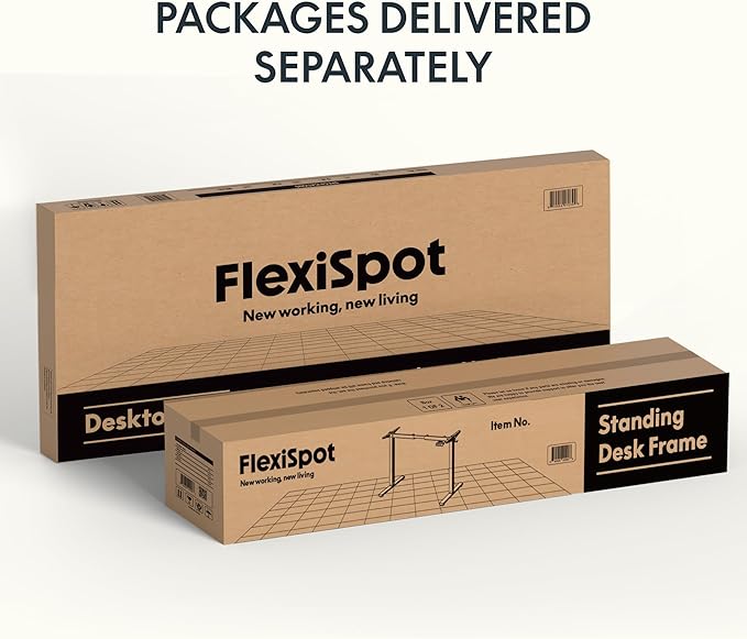 FLEXISPOT E3 Solid Wood Dual Motor Electric Standing Desk 48 x 24 Sit Stand Desk, Holds 220 lbs, Adjustable Height w/Memory Presets, Butcher Block Rubberwood Desktop & White Frame, Ships in 2 Boxes