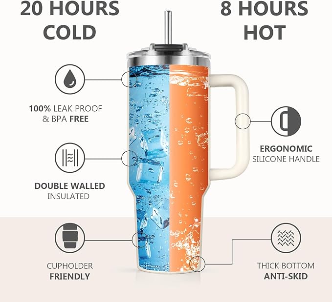 Shqiueos 50th Birthday Gifts for Her 40oz Tumbler with Handle and Straw Lid, 50 Year Old Gifts for Women, Mom, Wife, Sister, Friend, 50s Birthday Decoration-In My Fifties Era Cup Water Bottle