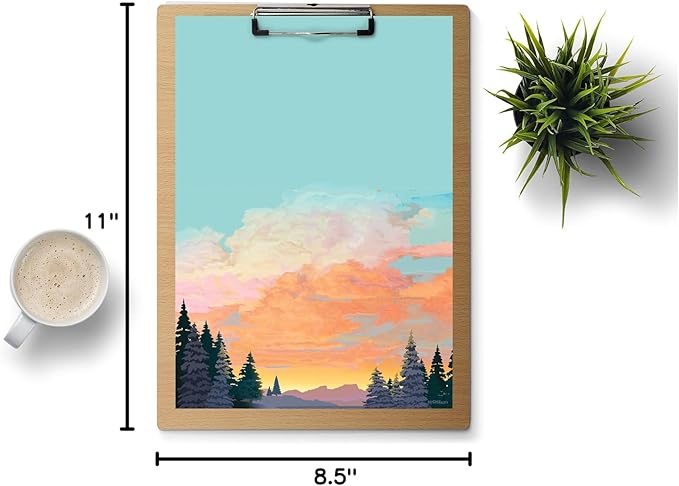 Stonehouse Collection Landscape Stationery - 60 Decorative Writing Paper Sheets - Printed Stationery Paper with Forest and Mountain Design - 8.5 x 11