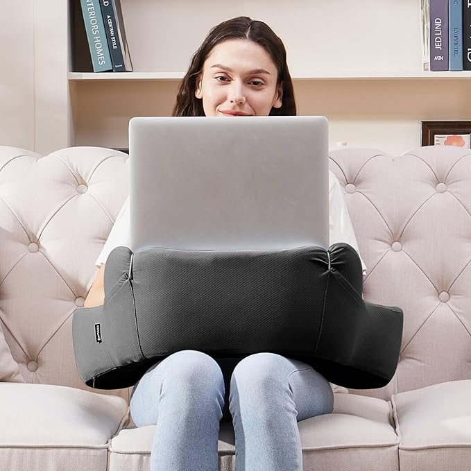cooloo8 Lap Desk, Reading Pillow, Laptop Pillow for Lap, Portlands Portable Desk Pad for Bed, Couch, Car (Black)