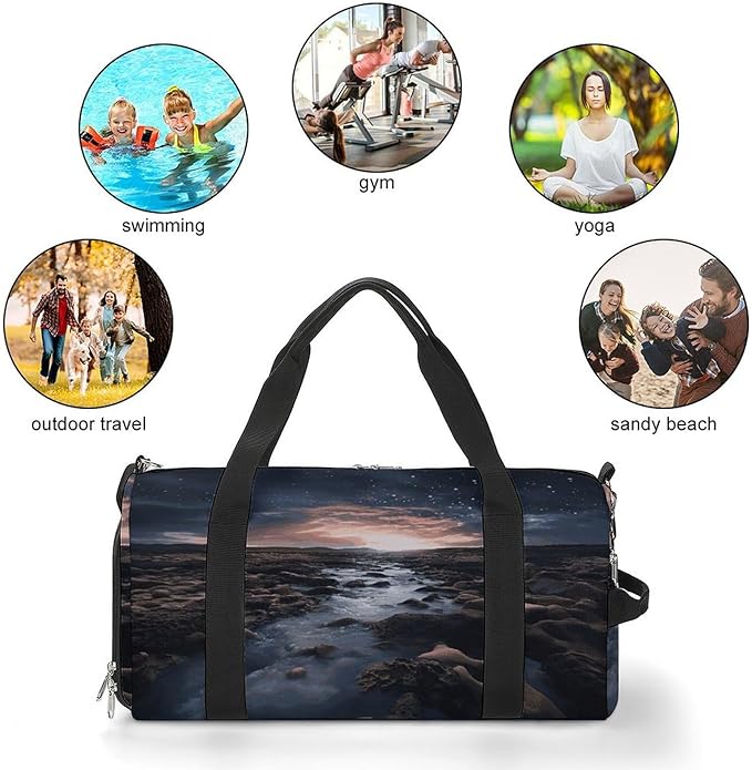 Subtle Atmosphere Gym Bag Lightweight ,Travel Duffle Bag with Shoe Compartment,Gym Bag for Women for Overnight, Weekend, Yoga, Gym, Business Trips, Sport And Hospital.