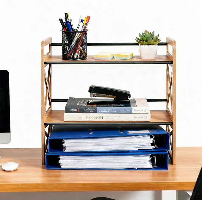 OYEFLY Wood Office Desk Shelf Organizer (Wood)
