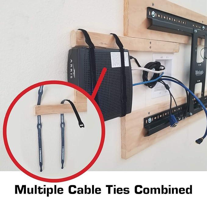 Reusable Cable Ties 1/2" x 4" for Cable Management and Organizing Cords - 30 Pack (Black)