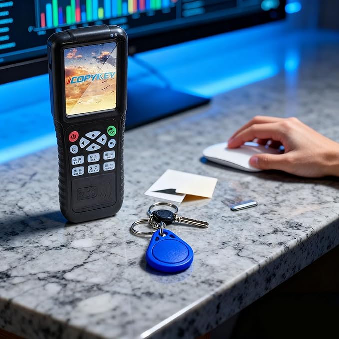 X100 RFID Reader Writer (RFID Copier Multi-Frequency Smart Card Reader ID IC Elevator Card RFID Writer for Access Control System with 125khz T5577 Key Fobs/Cards and 13.56mhz IC Key Tags)