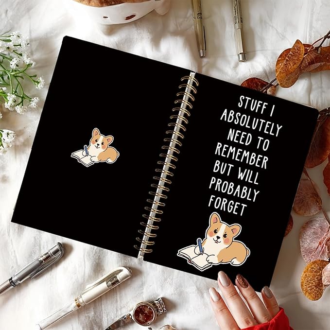 LIANGW Funny Corgi Gifts Spiral Notebook Journal, Welsh Corgi Lovers Gifts Journal for Writing, Pet Dog Mom Owner Gift, Dog School Office Stuff Supplies, 5.5x8.3 Inch