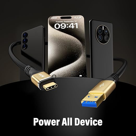 USB 3.0 A to USB C Cable 15FT, Extra Long Type A to Type C Cord, 3A Fast Charging & 5Gbps Data Transfer, Compatible with iPhone 17/16/15 Series, Samsung Galaxy S10 S10+, iPad, Tablets, Laptops