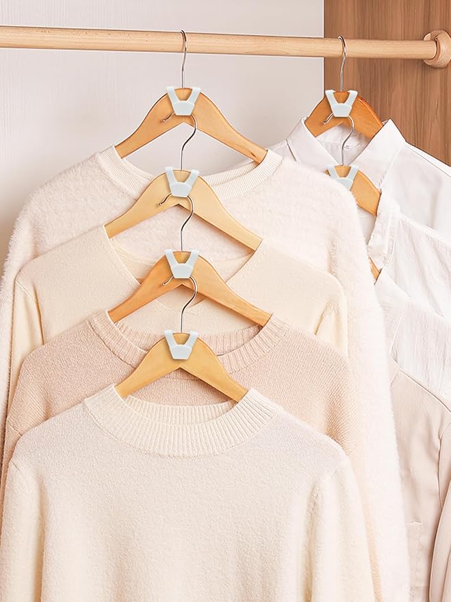 Smartor Hanger Hooks 30 Pack, Closet Storage and Organization as Hangers Space Saving, Hanger Add on Hook as Closet Organizer, Stacking Hangers, Cascading Space Saver White