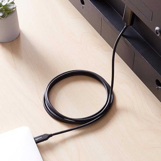 Amazon Basics USB-C (Source) to HDMI (Display) Cable Adapter (Thunderbolt 3 Compatible) 4K@30Hz, 6-Foot, Black