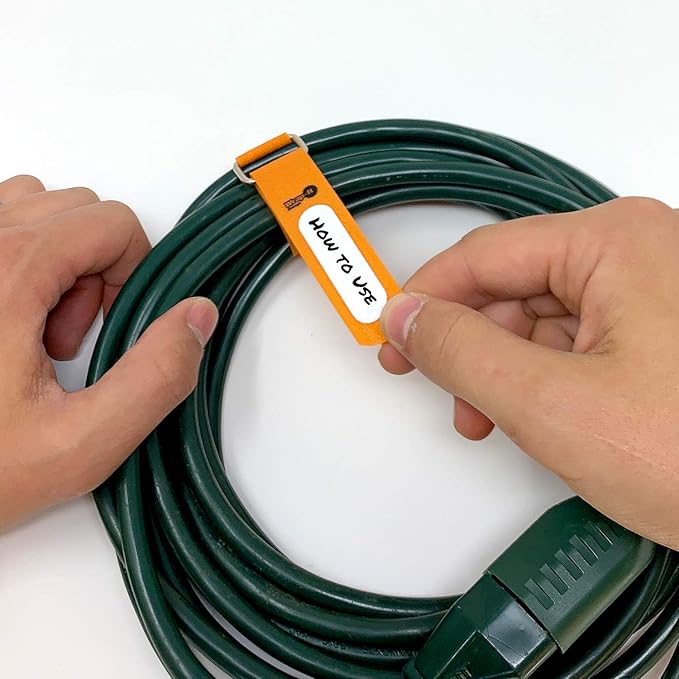 Wrap-It Storage Cinch-Straps, 12" 16 Pack (Yellow), Features Metal Buckle and Label for Cord Identification, Reusable Multi-Purpose Securing Cable Straps, Cord Wrap, Cord Organizers