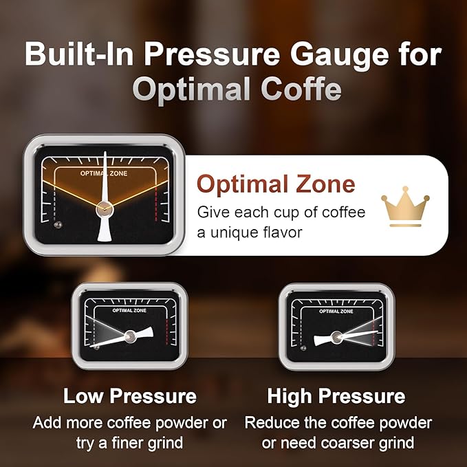 Espresso Machine 20 Bar, Compact Espresso Coffee Machine with Steam Milk Frother & 47oz Removable Water Tank, Hot Water Function for Home Cappuccino, Latte