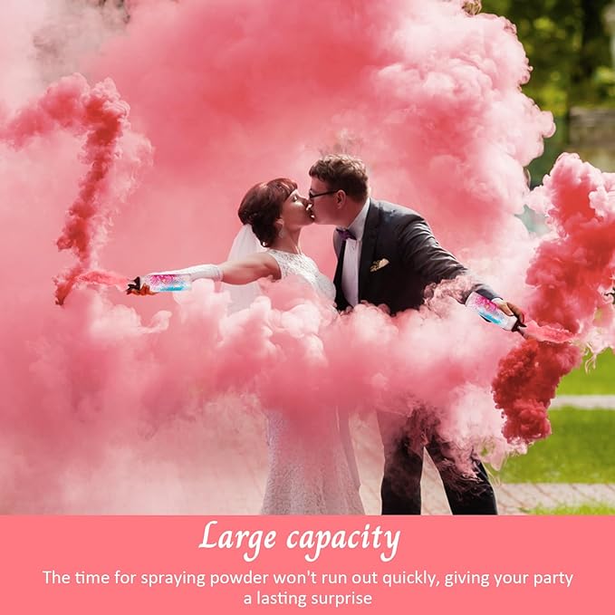 Large Gender Reveal Fire Extinguisher Color Blasters: 2 Pcs Pink Blaster Only for Baby Girl with Pink Smoke suitable for Gender Reveal Party Decorate (pink)