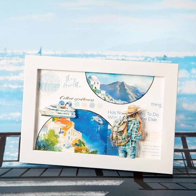 AuriicLeaf Travel Scenery PET Sticker Set, 60PCS Large Landscape Scrapbook Supplies for Journaling, DIY Crafts and Planner