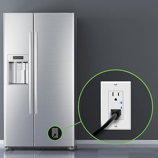 TOPGREENER Surge Protector Receptacle with Grounding Indicator, Child Safe, Tamper-Resistant, Self-Grounding, 900 Joules, 2-Pole, 15A 125V, UL Listed, TGTRSS215R, White