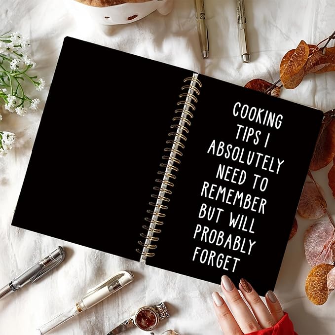 LIANGW Funny Baking Gifts Spiral Notebook Journal, Recipe Notebook Journal for Writing, Gifts for Bakers Cookie Lovers Cooks Dish, 5.5x8.3 Inch