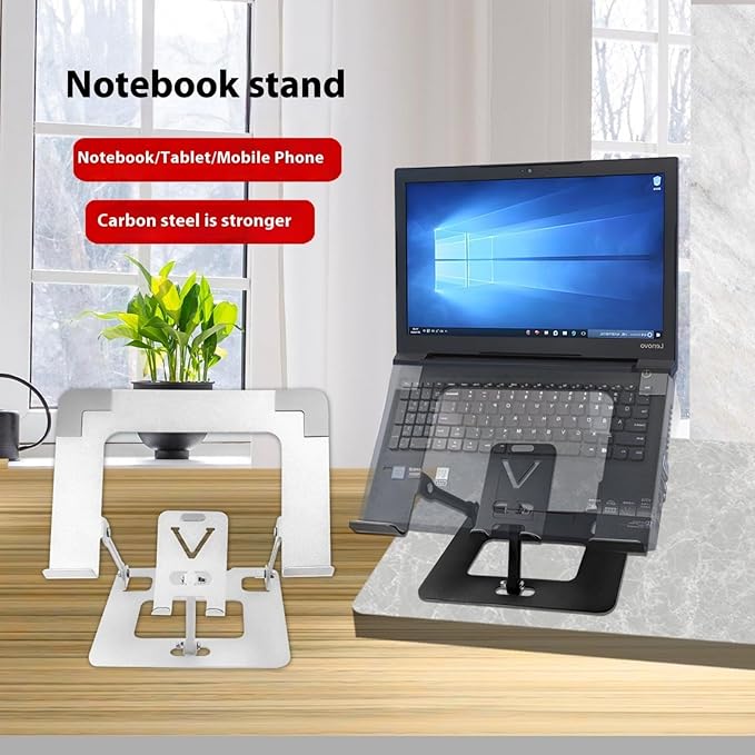 Ywmsfl Foldable Computer Stand Adjustable Tablets Holder Bracket Ergonomic for Laptops Tablets Phones Lightweighted Office Desk with