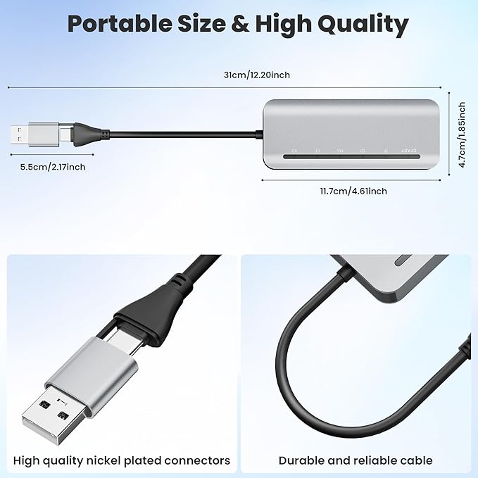 CFast Card Reader, 6-in-1 USB C & USB A Multi Card Reader for CFast/MS/CF/SD/TF/XD - CFast 2.0 Reader & Memory Stick Pro Duo Adapter, 5Gbps High-Speed, Read 6 Cards Simultaneously, for MacBook/Laptop