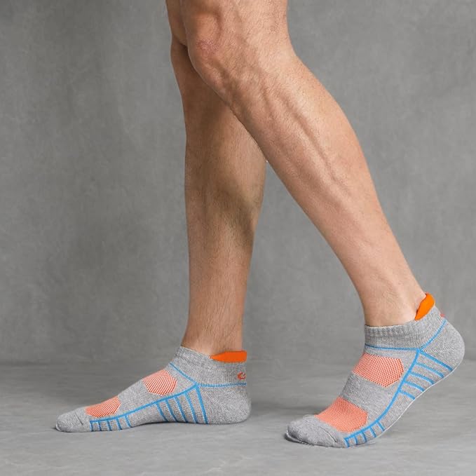 Lapulas Athletic Running Ankle Socks, Low Cut Cushioned Anti-Blister Tab Sports Socks Men Women 6Pairs