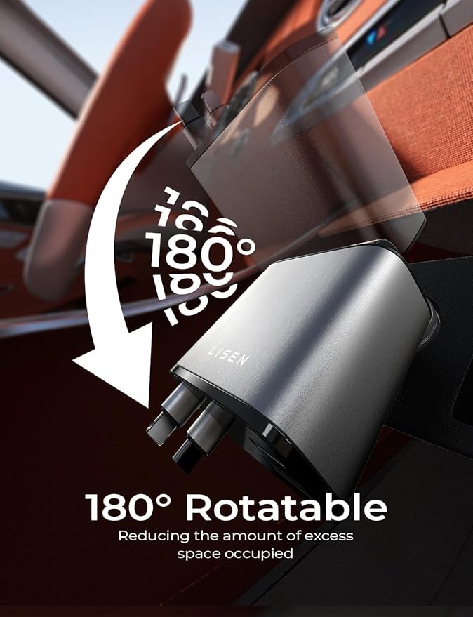 LISEN Long Retractable Car Charger 4 in 1 (47.2in Cable), 69W USB C Car Charger for Truck & Uber Drivers, Truck Accessories Fast Charging for iPhone 17 16 15 14 13 12 11 X Series, Uber Signs for Car