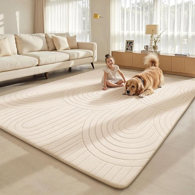Sour Lemon 10x14 Area Rugs for Living Room, Soft Large Area Rug Indoor Modern Carpet for Bedroom,Machine Washable Area Rug Non-Slip Rug Carpet for Kids Home Dorm Under Dining Table Office Decor