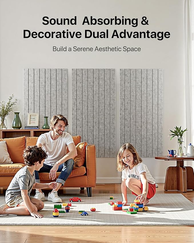 Soundproof Wall Panels Self-Adhesive, 3 Pack Large Acoustic Panels 47.2"x23.6"x0.35" High Density Sound Proof Panels for Walls, Noise Absorbing for Home Studio, Office, Game Room