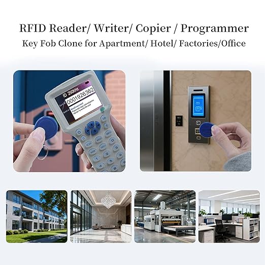 300CD RFID Reader Writer White (RFID Copier Multi-Frequency RFID Writer RFID Card Reader Smart Card Decoder with Free Software and USB for Access Control Home Security)