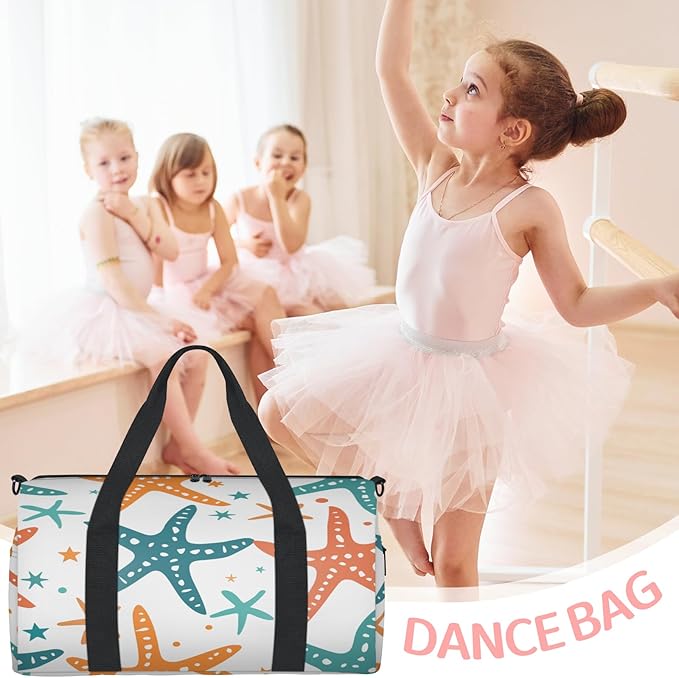 Cute Starfish Travel Duffle Bag for Women Men, Overnight Weekender Bag, Carry on Tote for Sport Gym