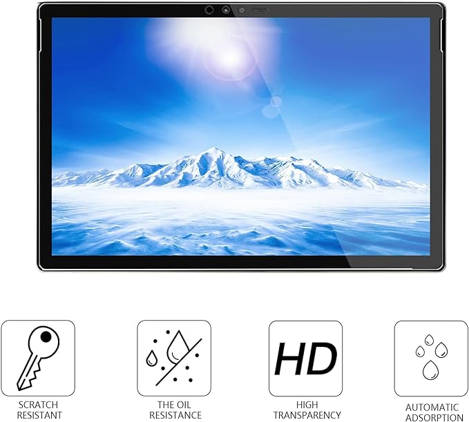 Megoo Screen Protector for Surface Pro 3, Tempered Glass, HD Clear-Scratch resistant-Friendly Touching Screen - Designed for Microsoft Surface Pro 3 (12 inch) ¡