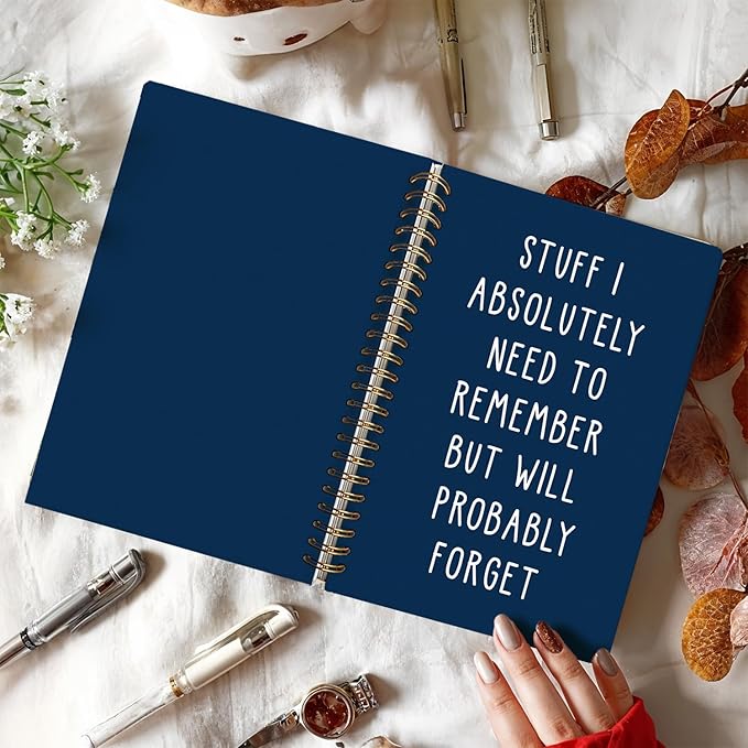 LIANGW Funny Navy Blue Notebooks for Work, Funny Work Gifts for Coworkers & Boss, Coworker Office Gifts for Men Women, Fun Spiral Notebooks Journals for Writing, Funny Office Supplies 5.5x8.3 Inch