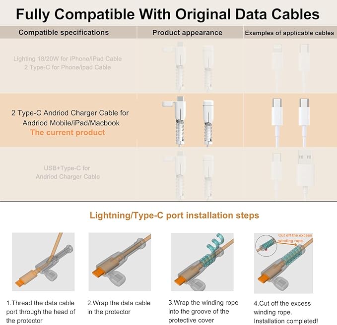 6 Desktop Cord Organizer Magnetic Spring Cable Clips Rotatable Cord Holder 2 Charging Cord Protecors for Nightstand Phone Charger Organizer Computer Desk Cable Management Appliance Adhesive Wire Strap