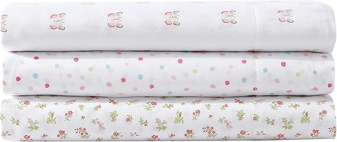 Laura Ashley Kids - Full Sheets, Soft Wrinkle-Resistant Toddler Bedding Set, Fun & Whimsical Bedroom Decor, Ideal Girl Room Essentials (Confetti Pink, Full)
