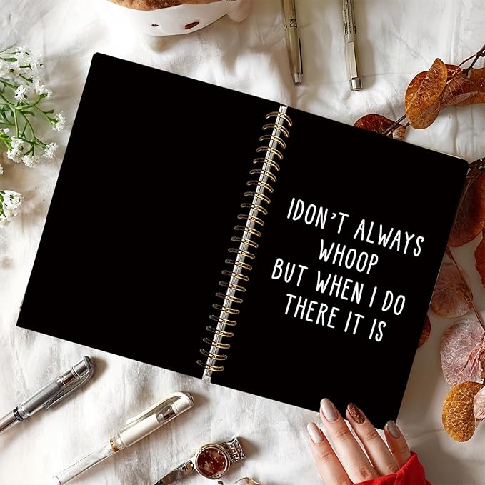 LIANGW Sarcastic Notebook for Work, Funny Office Gifts for Coworkers, Funny Notebooks Journalfor Work, Office Humor Gifts, Black Hardcover Spiral Notebook 5.5x8.3 Inch