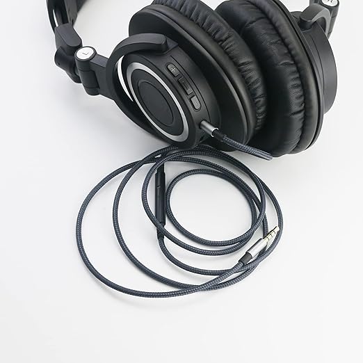 NewFantasia 3.5mm to 2.5mm Male Audio Cable Compatible with Audio Technica ATH-M50x(2.5mm Port), ATH-M40x, ATH-M70x, ATH-M60X Headphone, Remote Volume Mic Compatible with Samsung Galaxy Android Phone