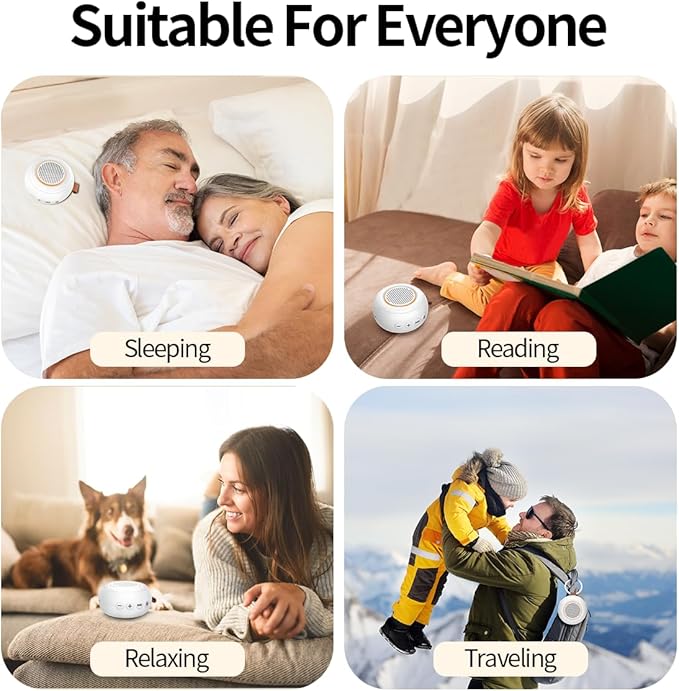 iMosleep Sound Machine Noise Machine with 30 Soothing Sounds 12 Night Lights 4 Timers Memory Function 32 Level Volume Rechargeable Battery for Sleeping Working Relaxing for Baby Adults Kids White