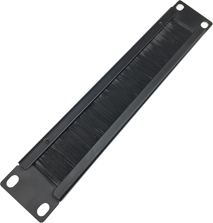 QiaoYoubang 10 inch 1U Mini Brush Cable Management Panel Cable Manager with Brush Strip for Cable Entry in 10 Inch Server Rack, Network Cabinet or Desktop Rack