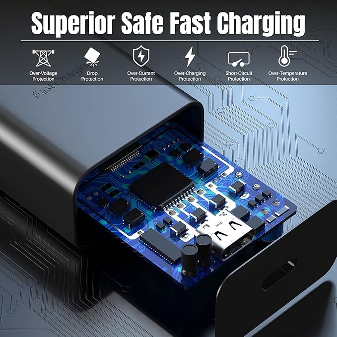 USB C Block 30W PD Super Fast Charging Block Type C Plug Wall Adapter Quick Charger for iPhone 17/17 Air/17 Pro/ 17 Pro Max/16/15/14/13/12/11/iPad/Mini/AirPod/Galaxy S25/S24/S23 (Black 1Pack)