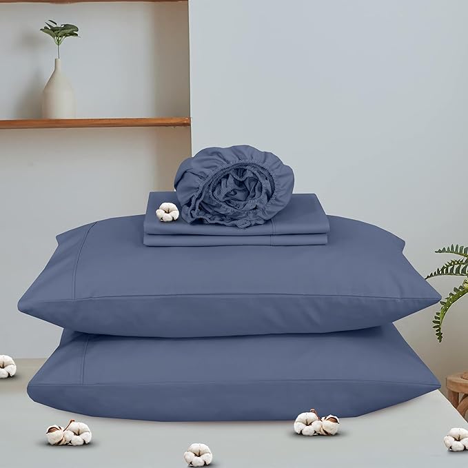 RUVANTI 100% Organic Cotton Sheets California King, Percale Weave, GOTS Certified, 4-Piece Set, Deep Pocket 13", Crisp & Breathable, Soft Durable Bedding, Sábanas Algodón Orgánico – Wild Wind