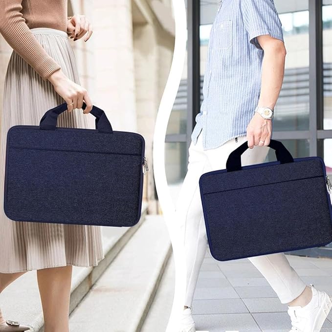 Hseok Laptop Case 13.3-14 inch Briefcase Handbag, Water-Resistant and Shockproof Computer Sleeve Compatible with MacBook Pro 14", Mac Air/Pro 13.3" and 13"-14" Notebooks Chromebooks,Blue