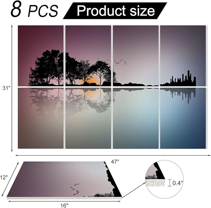 YPY Acoustic Panels Soundproof Wall Panels: Sound Absorbing Panel Wall Soundproofing Panels Decorative Recording Studio Acoustical Treatments 8 Pack 48x32 Inches